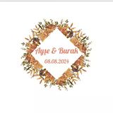 Yuvarlak Turuncu Çiçekli Kına Nişan Düğün 3X3 Cm Özel Etiket / 50 Adet Sticker
