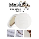 Yuvarlak Tuval 10X10 Cm 1 Adet Arkadan Zımbalı Astarlı Resim Tuvali Akrilik Boya Yağlı Boya Daire Tuval