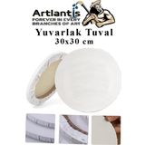 Yuvarlak Tuval 30X30 Cm 1 Adet Arkadan Zimbali Astarli Resim Tuvali Akrilik Boya Yagli Boya