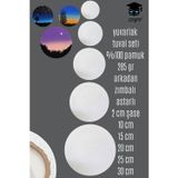 yuvarlak tuval seti %100 pamuk 285 gr arkadan zımbalı astarlı 2 cm şase 5 adet