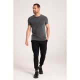 Yuvarlak Yaka Normal Fit Erkek Antrasit Tişört, %100 Pamuk Basic Erkek Tshirt - XL