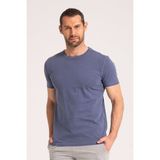 Yuvarlak Yaka Normal Fit Erkek Lacivert Tişört, %100 Pamuk Basic Erkek Tshirt - XL
