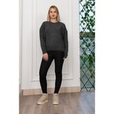 Yuvarlak Yaka Yumoş Triko Kazak 258181 - Antrasit - Standart