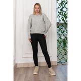 Yuvarlak Yaka Yumoş Triko Kazak 258181 - Gri Melanj - Standart