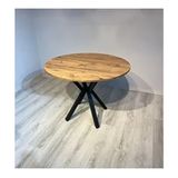 Yuvarlak Yemek Masası Pot Ayak Mutfak Balkon Masası 90X90 - Kahverengi - 70 x 70