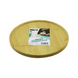 YUVARLAK=24.5CM AYAKLI=4CM KENARLI YÜZEY AHŞAP BAMBU SUNUM TEPSİSİ - MİNİ SOFRA (2818)