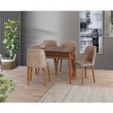 Yuvaset Home Uyar (Sadece Masa) Barok Ceviz 75*130+30 Kelebek Açılır Masa