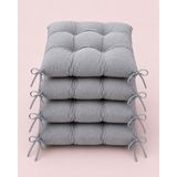 Yuvina 4'lü Sandalye Minderi 40X40 cm – Dolgulu, Yıkanabilir- TELASIZ- KIRPINTI SÜNGER - 40 x 40 cm - Gri