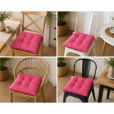 Yuvina 4'lü Sandalye Minderi 40X40 cm – Dolgulu, Yıkanabilir- TELASIZ- KIRPINTI SÜNGER - 40 x 40 cm - Kırmızı