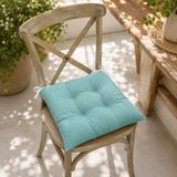 Yuvina 6'lı Sandalye Minderi 40X40 cm – Yumuşak Dolgulu, Yıkanabilir, Bağcıklı, Mutfak, Balkon, Bahçe ve Yemek Odası Için Telasız - kırpıntı sünger - 40 x 40 cm - Yeşil