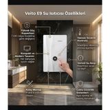 Yuwa Veito Speed E9 Dokunmatik Dijital Ekranlı Ani Su Isıtıcısı Şofben - 9 Kw Güçlü Isıtma, IP25 Su Geçirmezlik Tasarımlı Şofben Elektirikli Şofben (Montaj Dahil Değildir.)
