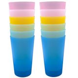 YUYUHUA Kırılmaz Plastik Bardaklar Yeniden Kullanılabilir - 783 ml Plastik Bardak Seti 12, BPA İçermeyen Bulaşık Makinesinde Yıkanabilir ve Hafif, Mutfak, Ev, Ofis, Dış Mekan için Yeniden