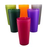 YUYUHUA Premium 32 oz Büyük Kupalar, Çok Renkli Plastik Bardaklar BPA İçermeyen 12'li Set İç Mekan Dış Mekan Kullanımı İçin (Çok Renkli)