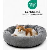 Yuyupo Premium Kedi ve Köpek Yatağı 55X55 Cm, Yıkanabilir, Kaydırmaz Tabanlı, Peluş Wellsoft Kumaş Yatak - 55 x 55 cm - Gri
