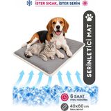 Yuyupo Serinletici Mat 40x60 cm, 4 Mevsim Kedi ve Köpek Matı | Sıcak & Soğuk Kullanılabilen Jel Dolgulu Minder Yatak - 40 x 60 cm - Gri