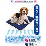 Yuyupo Serinletici Mat 40x60 cm, 4 Mevsim Kedi ve Köpek Matı | Sıcak & Soğuk Kullanılabilen Jel Dolgulu Minder Yatak - 40 x 60 cm - Lacivert