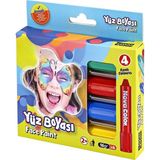 Yüz Boyası 4 Renk 1 Paket Face Paint Çevirmeli Yüz Boyası Canlı Renkler