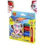 Yüz Boyası 4 Renk 1 Paket Face Paint Çevirmeli Yüz Kalemi Kolay Temizlenen Canlı Renkler