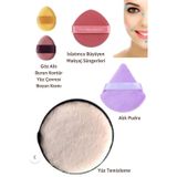 Yüz Makyaj ve Temizleme Sünger Seti 5'li, Islatınca Büyüyen Makyaj Süngeri, Pudra Pufu, Göz Altı ve Eyeliner Süngeri, Fondöten BB CC Krem Likit Makyaj Uygulama Seti