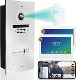Yüz Tanıma Özelliğine Sahip Mathfel 2 Kablolu Görüntülü Kapı İnterkom Sistemi - Wlan Monitör, 2Mp Hd Kamera, 170° Geniş Açı, 1 Aileli E