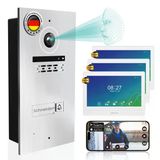 Yüz Tanıma Özelliğine Sahip Mathfel 2 Kablolu Görüntülü Kapı İnterkom Sistemi - Wlan Monitör, 2Mp Hd Kamera, 170° Geniş Açı, 1 Aileli Ev İçin Kameralı Kapı Zili Ve Kapı Açıcı (Gümüş, 3 X 10 İnç)