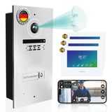 Yüz Tanıma Özelliğine Sahip Mathfel 2 Kablolu Görüntülü Kapı İnterkom Sistemi - Wlan Monitör, 2Mp Hd Kamera, 170° Geniş Açı, 1 Aileli Ev İçin Kameralı Kapı Zili Ve Kapı Açıcı (Gümüş, 3 X 7 İnç)