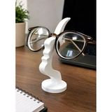 Yüz Tasarımlı Gözlük Standı, Beyaz, Dekoratif Masaüstü Gözlük Tutucu, 13 cm Yükseklik, 7 cm Genişlik | PLA 3D Baskı