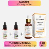 Yüz Yogası Seti Cilt Serumu Jojoba Yağı Üzüm Çekirdeği Yağı Canlandırıcı Yüz Masaj Yağı - 1