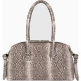 Yuzefi Brioche Duffle Ash Snake %100 Deri, Lüks Büyük Seyahat ve Omuz Çantası - Bej