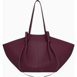 Yuzefi Large Mochi Bordo, Grained Deri Lüks Geniş Tote Omuz Çantası