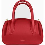 Yuzefi Oyster Mini Duffle Pebble %100 Deri Lüks Italyan Omuz Çantası - Kırmızı