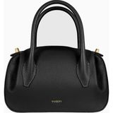 Yuzefi Oyster Mini Duffle Pebble %100 Deri Lüks Italyan Omuz Çantası - Siyah