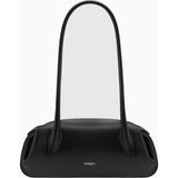 Yuzefi Oyster Mini Shoulder Siyah %100 Deri, Lüks Italyan Tasarımı Omuz Çantası