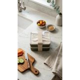 yuzi home Yuzi İki Katlı Lunch Box Çatal Kaşıklı Beslenme Kutusu Sızdırmaz Yemek Taşıma Kabı