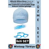 #Yüzmeseti Ayarlanabilir Su Geçirmez Buğu Önleyici Yüzücü Gözlüğü Büyük Beden Silikon Bone İkili Set