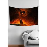 Yüzüklerin Efendisi Gandalf ve Balrog Desenli Duvar Örtüsü Duvar Halısı Tapestry Süetimsi Dokulu%100 Polyester Kumaş