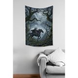 Yüzüklerin Efendisi Gri Gandalf Desenli Duvar Örtüsü Duvar Halısı Tapestry Süetimsi Dokulu%100 Polyester Kumaş
