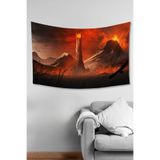 Yüzüklerin Efendisi Sauron'un Gözü Desenli Duvar Örtüsü Duvar Halısı Tapestry Süetimsi Dokulu%100 Polyester Kumaş