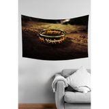 Yüzüklerin Efendisi Tek Yüzük Desenli Duvar Örtüsü Duvar Halısı Tapestry Süetimsi Dokulu%100 Polyester Kumaş