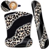 YVBHCGGGF Ergonomik Mouse Pad Bilek Desteği ve Bellek Köpüğü Klavye Bilek istirahat Seti, Kaymaz PU Tabanlı Jel Mouse Mat, Ev Ofis Kablosuz Oyun için Klavye Avuç İçi Dinlenme Siyah Mouse Pad Leopar Desenli
