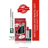 Yves Rocher Mat Dudak Duo Makyaj Seti- Dudak Kalemi -Kırmızı & Mat Ruj - Nar Kırmızısı - Renkli