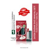 Yves Rocher Saten Dudak Duo Makyaj Seti-Dudak Kalemi -Eflatun & Saten Ruj -Nude Açelya Çiçeği