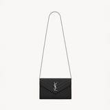 Yves Saint Laurent Cassandre 377828-BOW02-1000 Zincir Askılı Kadın Cüzdan Çanta Siyah