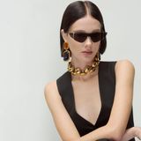 Yves Saint Laurent Saint Laurent SL 536 001 Cat Eye Kadın Güneş Gözlüğü - Şık ve Lüks Tasarım - Füme