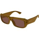 Yves Saint Laurent Saint Laurent Sl 869 004 Cognac Brown Rectangle Erkek Gunes Gozlugu - Taba - Kahverengi