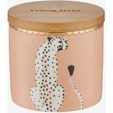 Yvonne Ellen Animals Pembe Porselen Saklama Kabı 10X27 cm