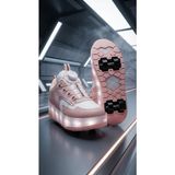 YVZ Patenli Işıklı Spor Ayakkabısı & Tekerlekli Sneakers Paten Ayakkabı Ortopedik Modeli Silikon Teker - Pembe - 32