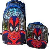YVZ Spider-Man Okul Çantası 3 Bölmeli Beslenme Çanta - Mavi