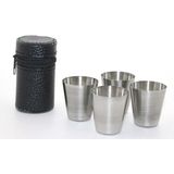 Yvz Store Deri Kılıflı 4'lü Shot Bardak Seti - 0 - Siyah