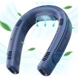 YWangQiang Taşınabilir Klima Boyun Fanı, Yarı İletken Soğutma Bıçaksız Fan, 6000 Mah Şarj Edilebilir Pille Çalışan Asılı Kişisel Fan, 3 Hız, İç Mekan için Yapraksız Fan, Mavi (Mavi)
